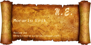 Morariu Erik névjegykártya